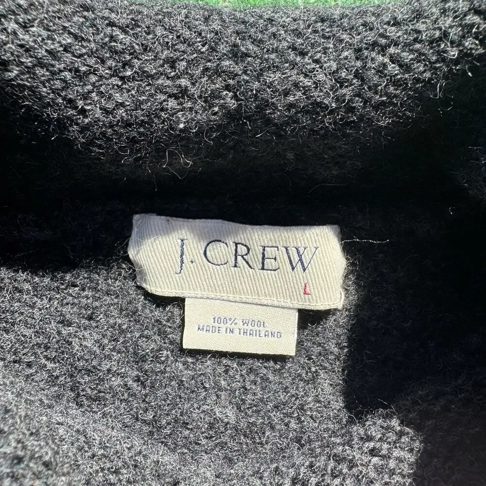J.Crew Black Wool Sweater Turtleneck Mens Large 100% Wool